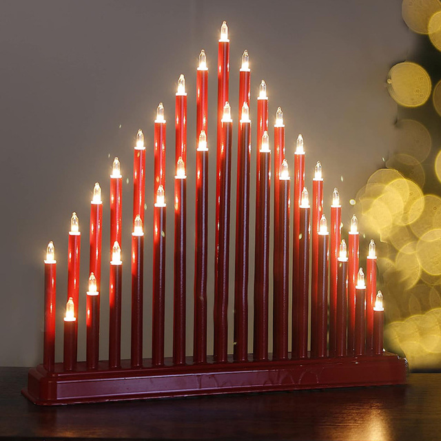 Marco Paul 33 LED Red Candle Bridge - Size: 32 x 34 x 8cm - Wilko - image 1