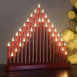 Marco Paul 33 LED Red Candle Bridge - Size: 32 x 34 x 8cm - Wilko
