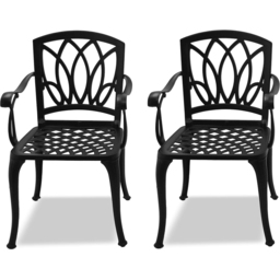 Centurion Positano Set of 2 Black Garden Bistro Chairs with Armrests - Size: 89 x 49.5 x 47cm - Wilko - thumbnail 6