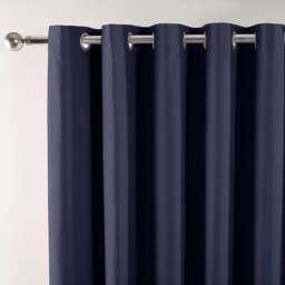 Divante Hoxton Navy Blackout Eyelet Curtains 183 x 168cm - Size: W 183 x D 168cm - Wilko - thumbnail 6