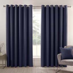 Divante Hoxton Navy Blackout Eyelet Curtains 183 x 168cm - Size: W 183 x D 168cm - Wilko - thumbnail 3