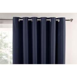 Divante Hoxton Navy Blackout Eyelet Curtains 183 x 168cm - Size: W 183 x D 168cm - Wilko - thumbnail 4