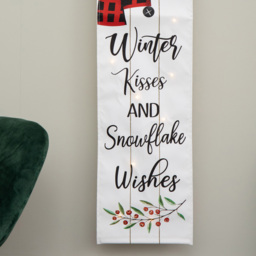 Samuel Alexander Warm White LED Fabric Light Up Hanging Christmas Snowman Banner 120cm - Size: 120 x 32 x 1cm - Wilko - thumbnail 6