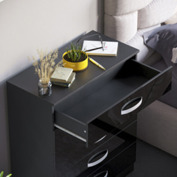 Vida Designs Hulio 5 Drawer Black Chest of Drawers - Wilko - thumbnail 7