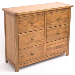 Cabinet Bits Trivento 6 Drawer Brown Brass Knob Chest of Drawers - Wilko - thumbnail 4