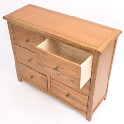 Cabinet Bits Trivento 6 Drawer Brown Brass Knob Chest of Drawers - Wilko - thumbnail 5