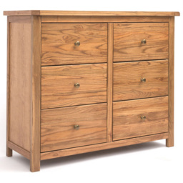 Cabinet Bits Trivento 6 Drawer Brown Brass Knob Chest of Drawers - Wilko - thumbnail 3