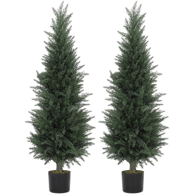 Portland Artificial Cypress Plant in Pot 120cm 2 Pack - Size: 120 x 40 x 40cm - Green - Wilko - image 1