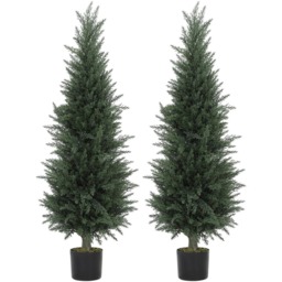 Portland Artificial Cypress Plant in Pot 120cm 2 Pack - Size: 120 x 40 x 40cm - Green - Wilko - thumbnail 1