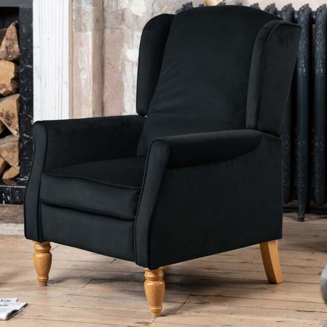 Artemis Home Barksdale Black Recliner Armchair - Size: Single - Wilko - image 1