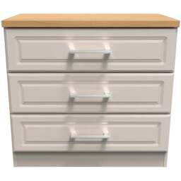 Crowndale Kent 3 Drawer Kashmir Ash and Modern Oak Chest of Drawers Ready Assembled - Kashmir Ash & Modern Oak - Wilko - thumbnail 3