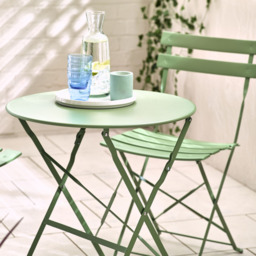 Furniturebox Cruz Green Metal 2 Seater Outdoor Bistro Set - Wilko - thumbnail 3