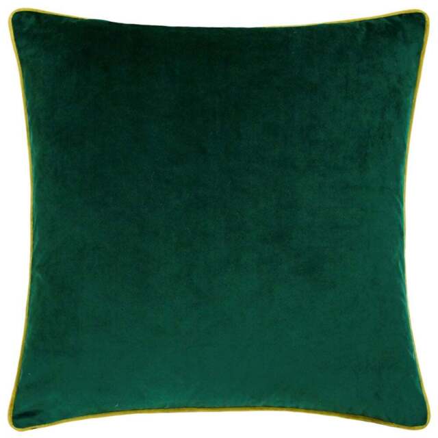 Paoletti Meridian Emerald Moss Velvet Cushion - Size: 55 x 55 cm - Multi - Wilko - image 1