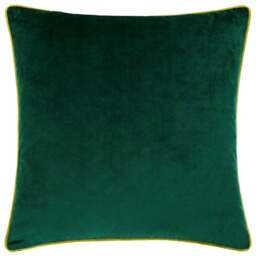 Paoletti Meridian Emerald Moss Velvet Cushion - Size: 55 x 55 cm - Multi - Wilko
