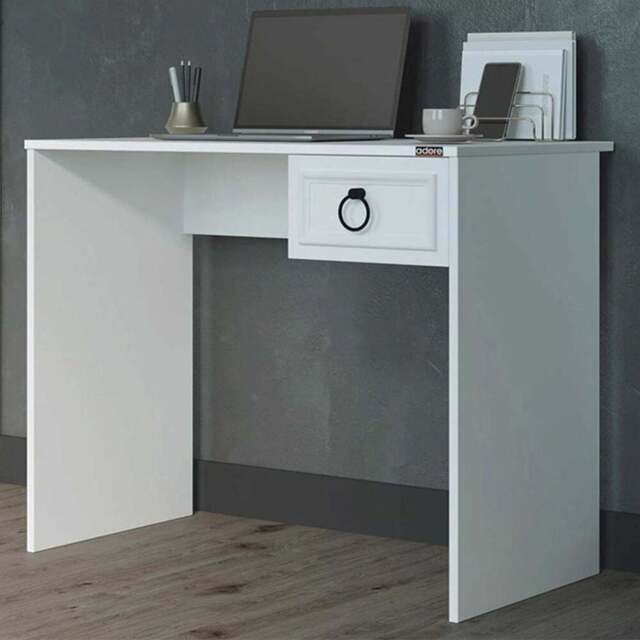 FWStyle Single Drawer Matt White Desk - Size: 75 x 90 x 51cm - Wilko - image 1