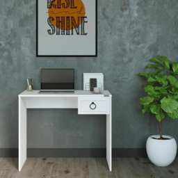 FWStyle Single Drawer Matt White Desk - Size: 75 x 90 x 51cm - Wilko - thumbnail 7