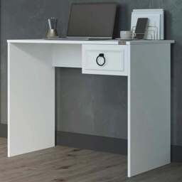 FWStyle Single Drawer Matt White Desk - Size: 75 x 90 x 51cm - Wilko