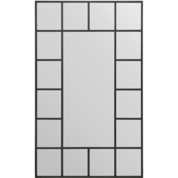 MirrorOutlet The Genestra Black Modern Wall and Leaner Garden Mirror 180 x 110cm - Size: 180 x 110 x 3cm - Wilko - thumbnail 1