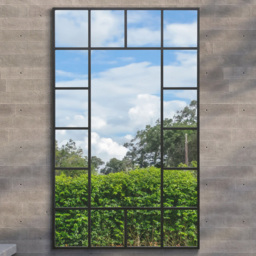 MirrorOutlet The Genestra Black Modern Wall and Leaner Garden Mirror 180 x 110cm - Size: 180 x 110 x 3cm - Wilko - thumbnail 3