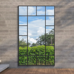MirrorOutlet The Genestra Black Modern Wall and Leaner Garden Mirror 180 x 110cm - Size: 180 x 110 x 3cm - Wilko - thumbnail 6