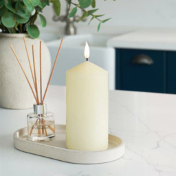 Marco Paul Ivory Wax Christmas Pillar Candle 16cm - Size: 20 x 20 x 10cm - White - Wilko - thumbnail 3