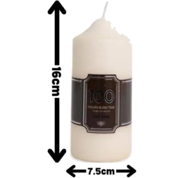 Marco Paul Ivory Wax Christmas Pillar Candle 16cm - Size: 20 x 20 x 10cm - White - Wilko - thumbnail 4