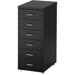 6 Drawer Cabinet with Wheels - Size: 68.5 x 28 x 41cm - Black - Living and Home - Wilko - thumbnail 5