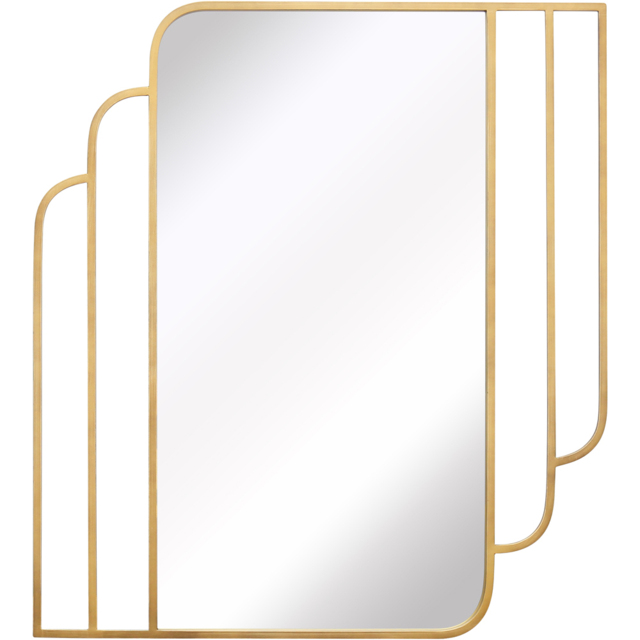 Charles Bentley Prague Gold Rectangular Wall Mirror - Size: 2.5 x 110 x 100cm - Wilko - image 1