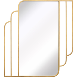 Charles Bentley Prague Gold Rectangular Wall Mirror - Size: 2.5 x 110 x 100cm - Wilko