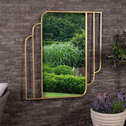 Charles Bentley Prague Gold Rectangular Wall Mirror - Size: 2.5 x 110 x 100cm - Wilko - thumbnail 3
