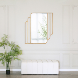 Charles Bentley Prague Gold Rectangular Wall Mirror - Size: 2.5 x 110 x 100cm - Wilko - thumbnail 7