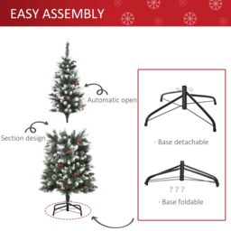 Everglow Snow Dipped Green Artificial Christmas Tree with Foldable Feet 5ft - Wilko - thumbnail 7