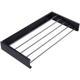 Living and Home Black Wall Mounted Towel Drying Rack - Size: 10 x 80 x 80cm - Wilko - thumbnail 1