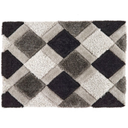 Origins Grey 3D Geo Shaggy Carved Rug 120 x 170cm - Origins Rugs - Wilko - thumbnail 1