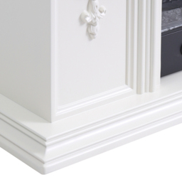 Living and Home Natural resin carved craftsman TV Stand Electric Fireplace Adjustable 7 Flame Colours with Remote - Size: 60 x 180 x 33 cm - White - W - thumbnail 7