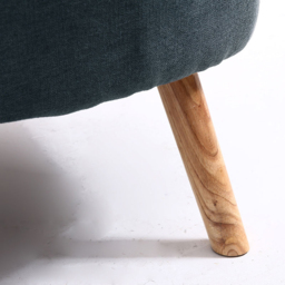 Living and Home Grey Faux Wool Upholstered Armchair and Footstool - Size: Single - Wilko - thumbnail 7