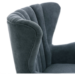 Living and Home Grey Faux Wool Upholstered Armchair and Footstool - Size: Single - Wilko - thumbnail 5