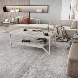 Decorotika Flora Single Shelf White Marble and White Modern Coffee Table - Size: 45.8 x 120 x 60cm - Wilko - thumbnail 6