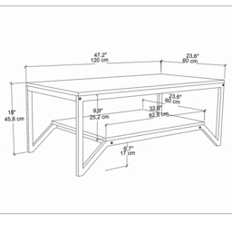 Decorotika Flora Single Shelf White Marble and White Modern Coffee Table - Size: 45.8 x 120 x 60cm - Wilko - thumbnail 7