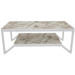 Decorotika Flora Single Shelf White Marble and White Modern Coffee Table - Size: 45.8 x 120 x 60cm - Wilko - thumbnail 4