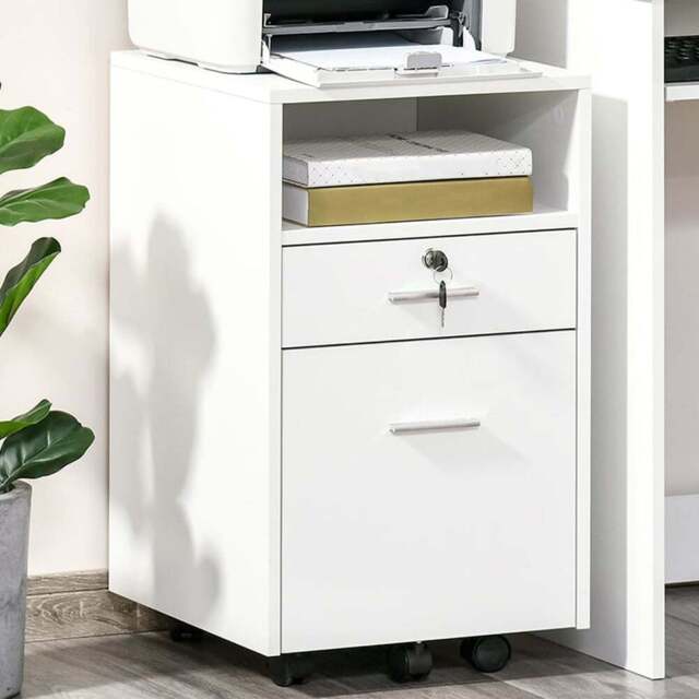 Portland Vinsetto White Mobile Home Filing Cabinet - Wilko - image 1