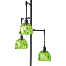 Living and Home Green Crystal Shade Black Metal E14 Floor Lamp - Size: 175 x 24.5 x 24.5cm - Green + Black - Wilko - thumbnail 5