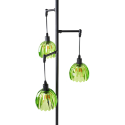 Living and Home Green Crystal Shade Black Metal E14 Floor Lamp - Size: 175 x 24.5 x 24.5cm - Green + Black - Wilko - thumbnail 4