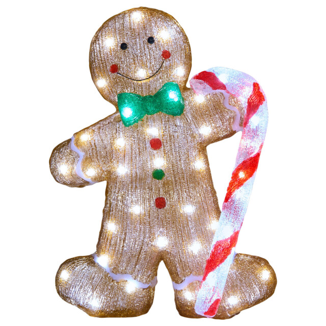 Acrylic Candy Cane Gingerbread Decoration Brown - Wilko - image 1