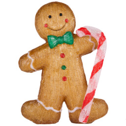 Acrylic Candy Cane Gingerbread Decoration Brown - Wilko - thumbnail 3