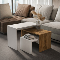 Decorotika Andro White Oud Nest of Tables Set of 3 - Size: 35 x 65 x 46.8cm - Multi - Wilko - thumbnail 7