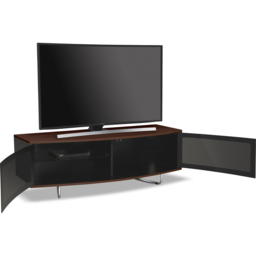 Centurion Supports Caru Gloss Black and Walnut 2 Door TV Unit - Size: 43 x 120 x 50cm - Multi - Wilko - thumbnail 7
