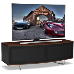 Centurion Supports Caru Gloss Black and Walnut 2 Door TV Unit - Size: 43 x 120 x 50cm - Multi - Wilko - thumbnail 4