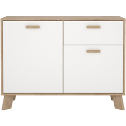 Furniture To Go 2 Door Single Drawer White and Brown Sideboard - Wilko - thumbnail 4