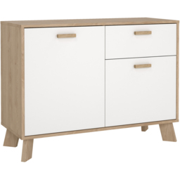 Furniture To Go 2 Door Single Drawer White and Brown Sideboard - Wilko - thumbnail 3